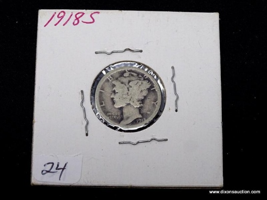 1918-S SILVER MERCURY DIME.