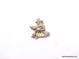 .925 STERLING SILVER LADIES WITCH ON BROOM PENDANT.