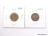 1910-P, 1913-P XF LINCOLN CENTS.