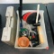 ASSORTED TOOLS AND PLASTIC CASE