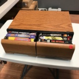 VHS TAPES AND VINTAGE HOLDER