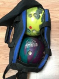 TWO BOWLING BALLS IN BAG