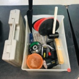 ASSORTED TOOLS AND PLASTIC CASE