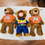 TONY STEWART BEARS (2) NEW WITH TAGS AND ANOTHER RACING BEAR
