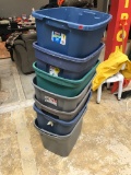 8 STORAGE BINS WITH NO LIDS - PREVIEW FOR CONDITION - NO LIDS