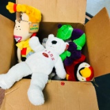 BOX OF PLUSH ANIMALS