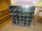 (RM2) GALVANIZED STEEL CUBBY UNIT. HAS 30 CUBBY SLOTS. MEASURES 31