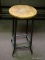 (RM3) VINTAGE METAL STOOL WITH WOODEN SEAT. MEASURES 30