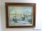 (RM6) FRAMED SEASIDE OIL ON CANVAS. IN WOODEN FRAME. MEASURES 27