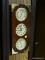 (RM8) SUNBEAM QUARTZ WALL HANGING BAROMETER. WOOD FINISHED WITH BRASS TRIM. MEASURES 16-1/2