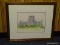 (RM10) FRAMED PRINT OF BURRUSS HALL AT VIRGINIA POLYTECHNIC INSTITUE BY MARYJANE THOMAS TOKES.