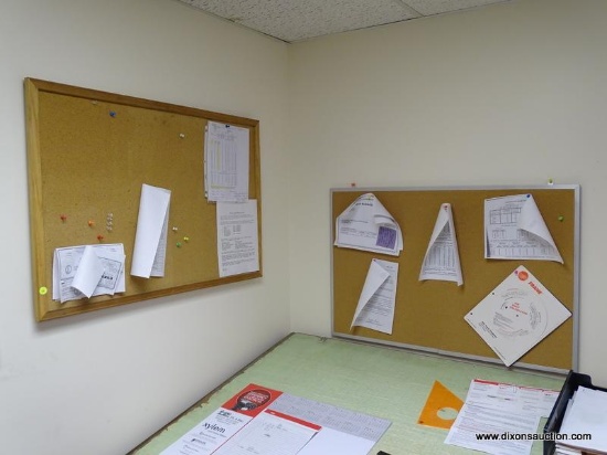 (RM1) CONTENTS OF WALL TO INCLUDE: (2) CORKBOARDS, A DRY ERASE BOARD.-48" X 36" .