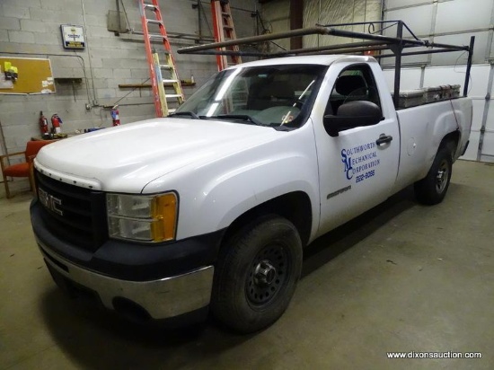 2012 GMC SIERRA PICKUP TRUCK. WHITE IN COLOR. 115,205 MILES. 3 REAR TOOL BOXES AND LADDER RACK.