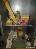 CONTENTS OF SHELVING UNIT TO INCLUDE AN AO SMITH ELECTRIC MOTOR, BELL SOUTH TELEPHONE, A