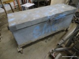 (WARE) HEAVY DUTY ROLLING JOB BOX AND CONTENTS. BOX CONTAINS ASSORTED LARGE BOLTS. BOX IS HEAVILY