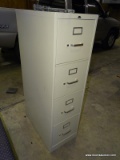 (WARE2) PINNACLE 4 DRAWER CREAM COLOR LATERAL FILING CABINET. MEASURES 15