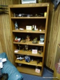 (RM8) WOODGRAIN 6 SHELF BOOKCASE. MEASURES 33