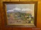 (FRM) 2 FRAMED PRINTS ; FRAMED FARM SCENE IN MAPLE FRAME -18 IN X 14 IN FOLK ART PRINT MAPLE FRAME ;