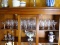 (FRM) ETCHED CRYSTAL LOT ; 32 PC OF ETCHED CRYSTAL STEMWARE- 12 RED WINE GLASSES, 10 WHITE GLASSES,