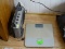 (DBED) RADIO AND SCALES; GE AM/FM RADIO AND CASSETTE PLAYER AND A SET OF DIGITAL SCALES