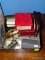 (UPBD1) BOX LOT; LOT INCLUDES- 2 VINTAGE TRAVEL ALARM CLOCKS, NEW TOOLED LEATHER WALLET WITH HORSE