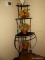 (UPHALL) CORNER STAND; METAL 4 SHELF CORNER STAND- 22 IN X 15 IN X 64 IN