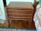 (BD2) MID CENTURY STAND; ONE OF A PR. OF MID CENTURY LANE MAHOGANY 1 DRAWER NIGHT STANDS WITH