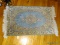 (FRM) ORIENTAL RUG : HANDMADE ORIENTAL LT. BLUE, IVORY AND RED 24 IN X 41 IN