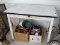 (FRONT PORCH) VINTAGE TABLE; VINTAGE ENAMEL TOP SELLERS 1 DRAWER KITCHEN TABLE-35 IN X 25 IN X 29 IN