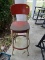 (FRONT PORCH) CHAIR; VINTAGE METAL KITCHEN CHAIR- 11 IN X 13 IN X 34 IN