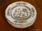 (KIT) ANTIQUE PLATES ; 5- 19TH CEN. COALPORT INDIAN TREE 9 IN DINNER PLATES- ONE HAS BEEN REPAIRED