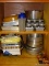 (KIT) CABINET LOT ; LOT INCLUDES CAKE PANS , MUFFIN TINS , BUNDT PAN , MEATLOAF PAN , ETC.