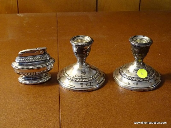 (FRM) STERLING SILVER ; PR . OF REVERE STERLING WEIGHTED CANDLE HOLDERS AND INCLUDES QUEEN ANNE