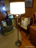 (FRM) FLOOR LAMP; BRASS FLOOR LAMP WITH SHADE ; 50 IN H.