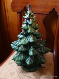 (FRM) TABLE CHRISTMAS TREE ; 17 INCH CERAMIC TABLETOP LIGHT UP CHRISTMAS TREE