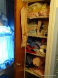 (BATH) CONTENTS OF CLOSET; INCLUDES- BLANKETS, BED LINENS, TOWELS AND BATH MATS