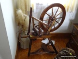 (LRM) SPINNING WHEEL; BENCH MADE WALNUT 34 IN X 12 IN X 36 IN SPINNING WHEEL