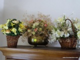 (LRM) FLOWER ARRANGEMENTS; 3 SILK FLOWER ARRANGEMENTS- 11 IN H