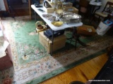 (LRM) ORIENTAL RUG; CHINESE ROYAL AUBUSSON ORIENTAL HAND WOVEN AND SCULPTED RUG IN GREEN, IVORY AND