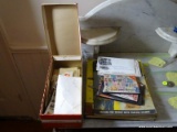 (HALL) STAMP COLLECTION; STAMP COLLECTION INCLUDES- BOX OF US AND FOREIGN STAMPS, 8 FIRST DAY COVERS