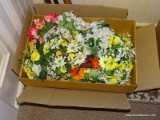 (HALL) CANDLES AND WREATHS; BOX OF LARGE CANDLES WITH PEDESTALS AND A BOX OF CANDLE WREATHS