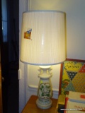 (DBED) LAMP; CERAMIC LAMP WITH SHADE- 30 IN H