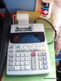 (UPBD1) ADDING MACHINE; SHARP ELECTRIC ADDING MACHINE WITH EXTRA ROLLS OF TAPE