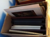 (UPBD1) BOX OF FRAMES; BOX OF MISC.. FRAMES- MAINLY 8 X 10 FRAMES, INCLUDES A COUPLE OF PRINTS
