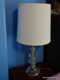 (UPBD1) LAMP; ETCHED GLASS LAMP WITH SHADE- 29 IN H