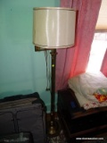 (BD2) LAMP; BRASS AND ADJUSTABLE ARM FLOOR LAMP WITH SHADE- 55 IN H