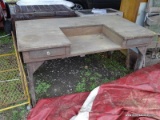 (CARPORT) TABLE; PINE SHOP WORK TABLE WITH 2 DRAWERS- 60 IN X 34.5 IN X 30.5 IN