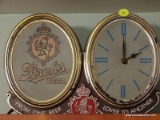 (KIT) ADVERTISING CLOCK ; VINTAGE STROH'S LIGHT UP ADVERTISING CLOCK