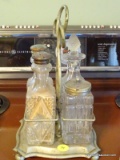 (KIT) CRUET SET ; ANTIQUE SILVER PLATE CRUET SET