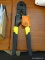 PEX CRIMPING TOOL; 1/2 IN. AND 3/4 IN. DUAL PEX COPPER CRIMP RING TOOL. IS YELLOW AND BLACK IN